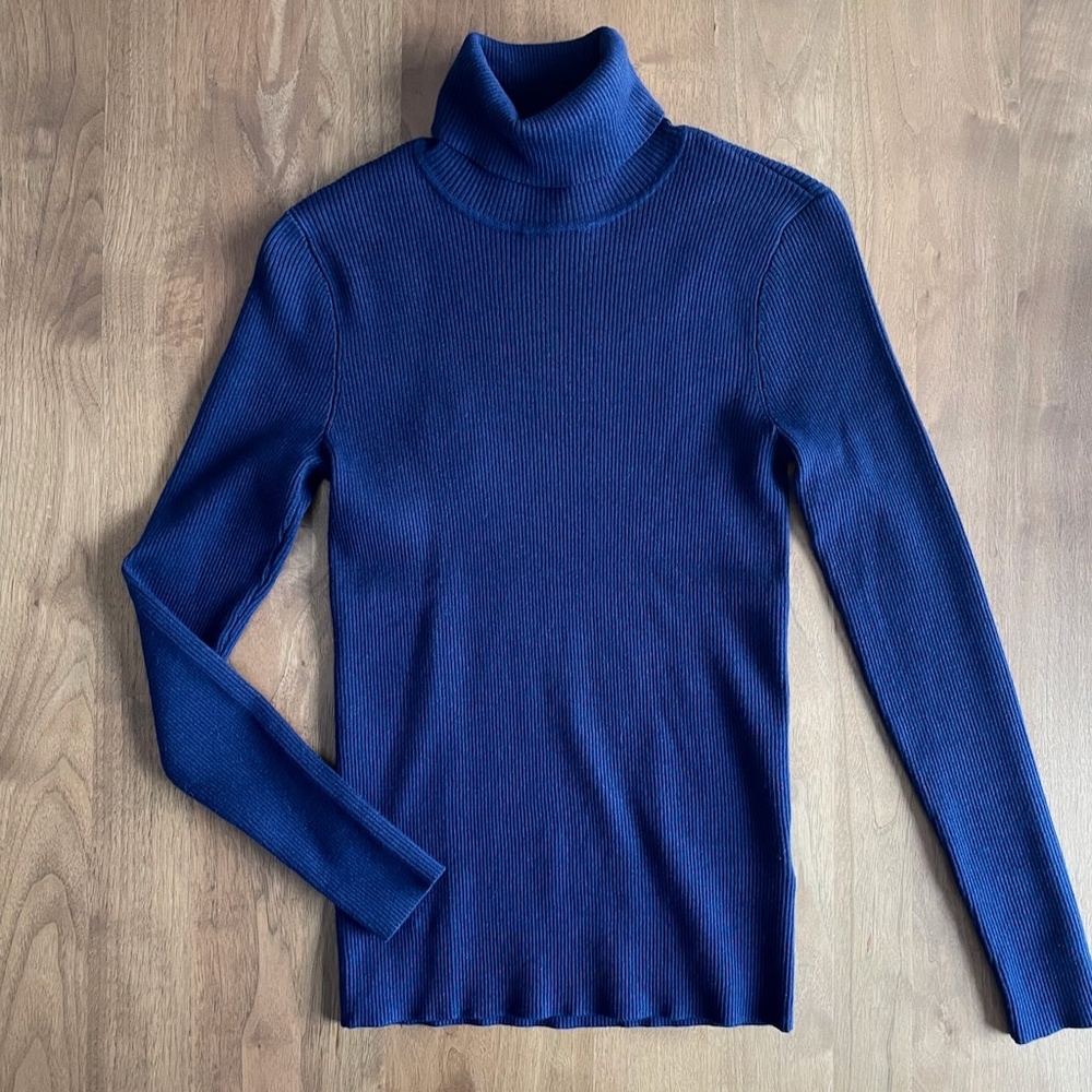 NWT LRL Lauren Ralph Lauren turtleneck top navy blue size M